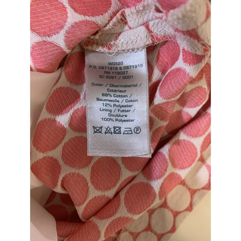Boden Skirt Womens 10 Ivory Pink Pencil Polka Dot Woven Stretch Career‎ Church